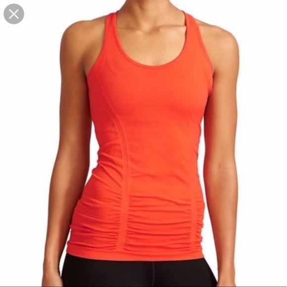Athleta fastest track ruched tank top in neon orange. Size M - Picture 1 of 7